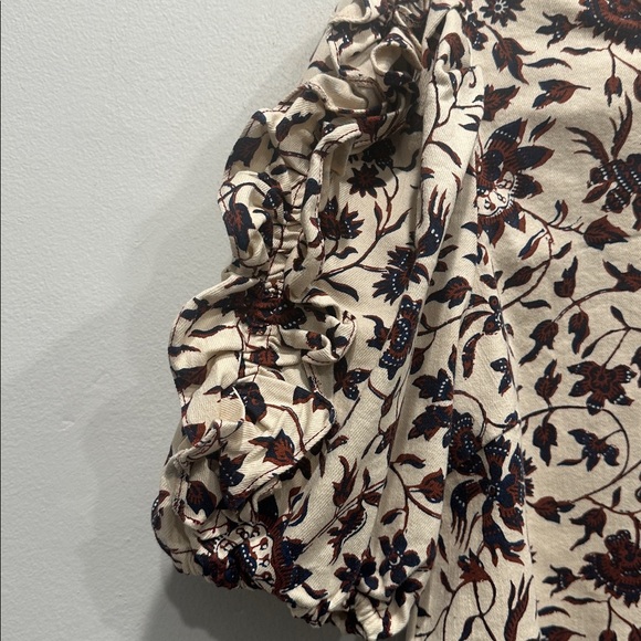 Ulla Johnson Tessie Floral Balloon Sleeve Top ruffle cottage core size 6 vines - Picture 4 of 9